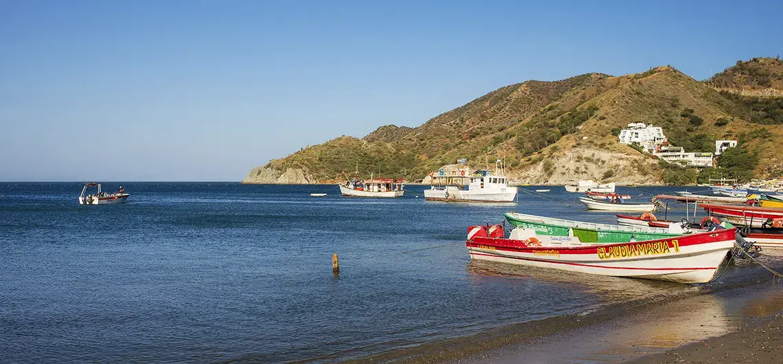 Pescadores en el pueblo de Taganga